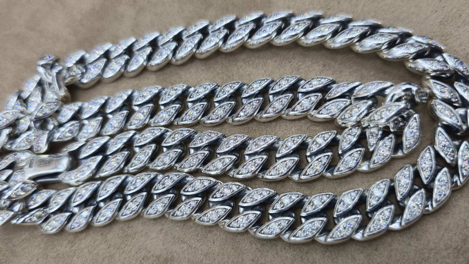 David Yurman Silver 11.5mm Pave Diamond Necklace 22″ $34,000… Lowest Price
