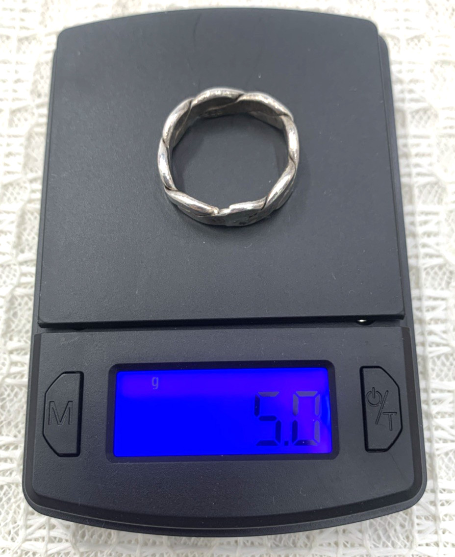 Sterling Silver Minimalist Braided Band Style Ring Size 7.75 5g