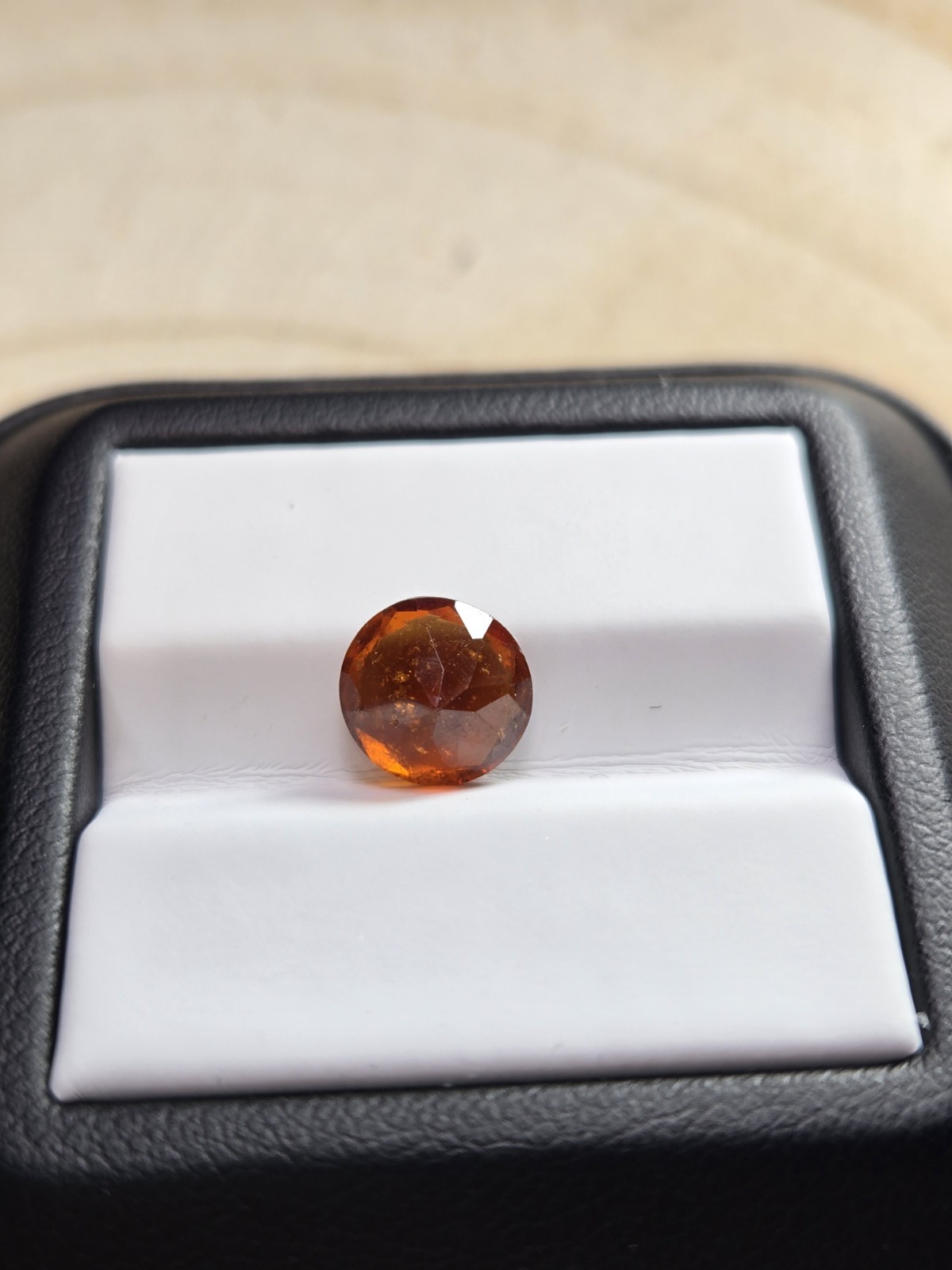 Hessonite Garnet 2.64ct 8.5mm Round Faceted Orange Natural Gemstone Tanzania G1