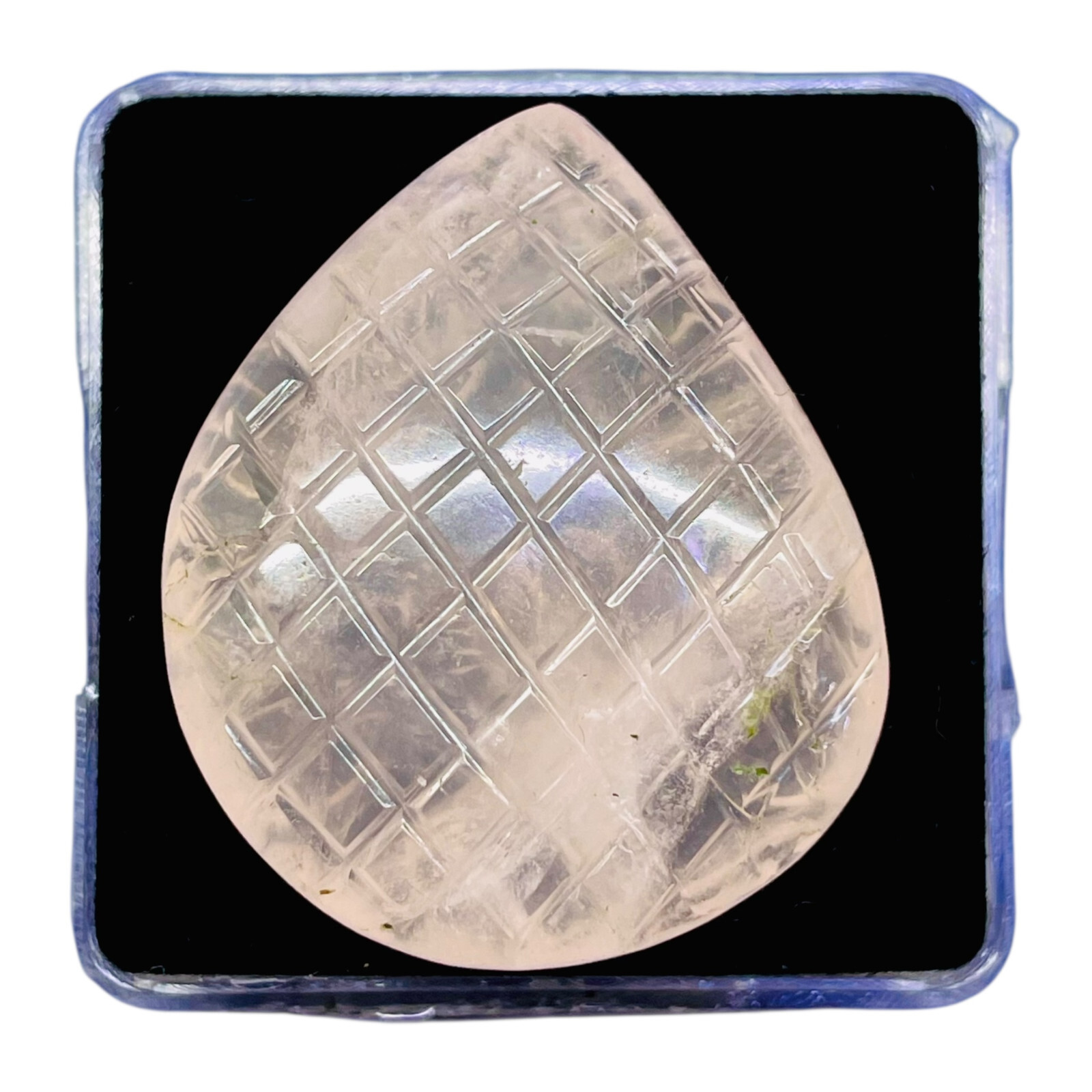81.00 Cts Natural Rose Quartz 35x29mm Pear Carved Loose Untreated Gemstone