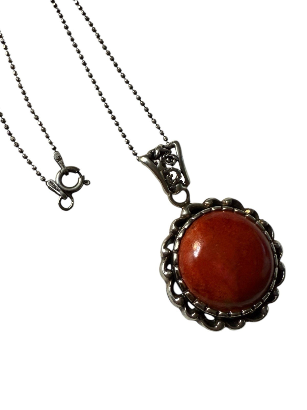 JTV BBJ Bangkok Ratnaraj Jewelers Sterling Silver Sponge Coral Necklace
