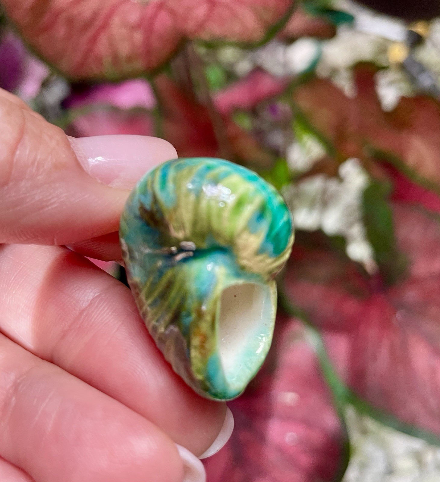 Handmade Ceramic Pendant Jewelry. Unique piece. Reef