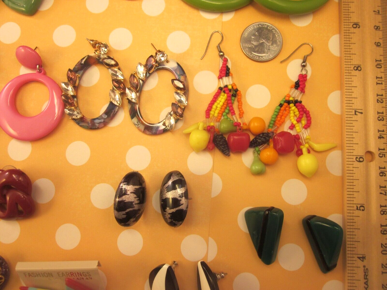 VTG 2 Mod Retro Earring Lot-16 Pr Pierced-Halloween-Theatrical-Dress-Up-Fun!