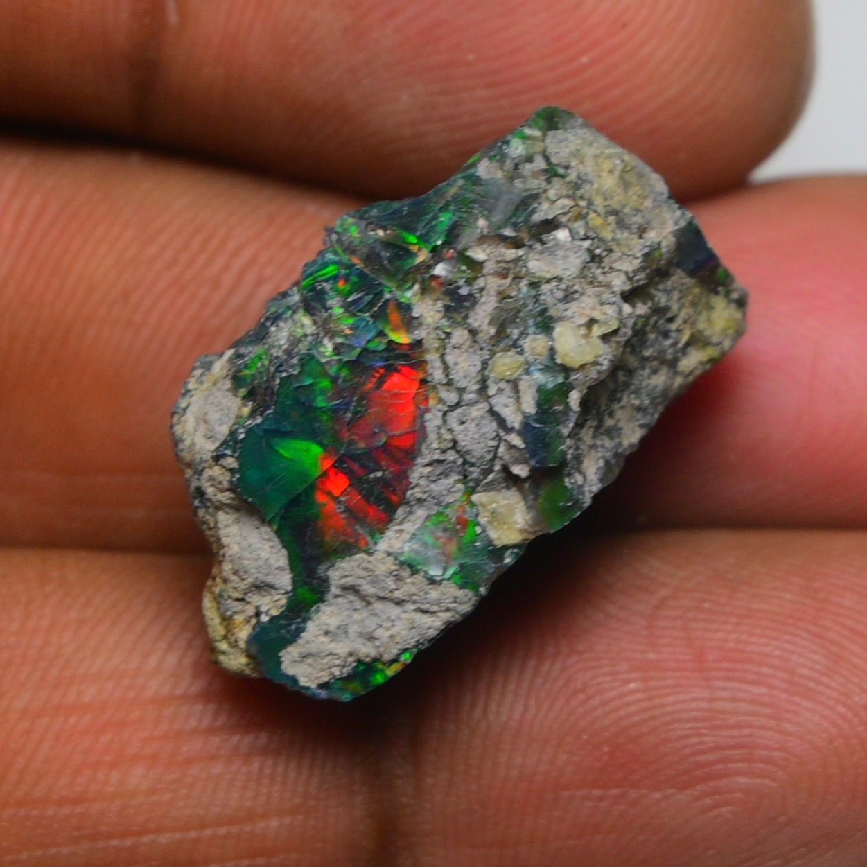 Jewelry Grade Black Opal Rough 20.50 Cts, Natural Ethiopian Raw, Neon Fire Opal