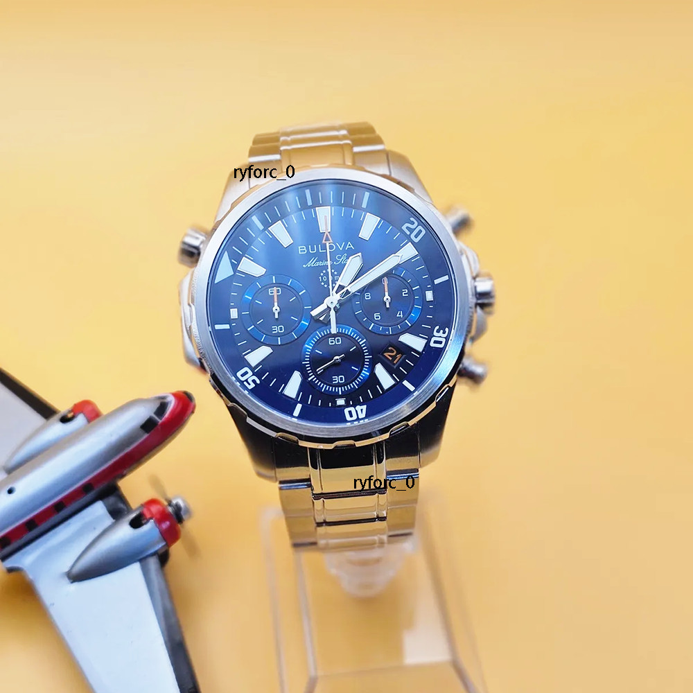 Bulova Classic Marine Star Series B 96B256 Blue Dial Men’s Quartz Watch 43 mm