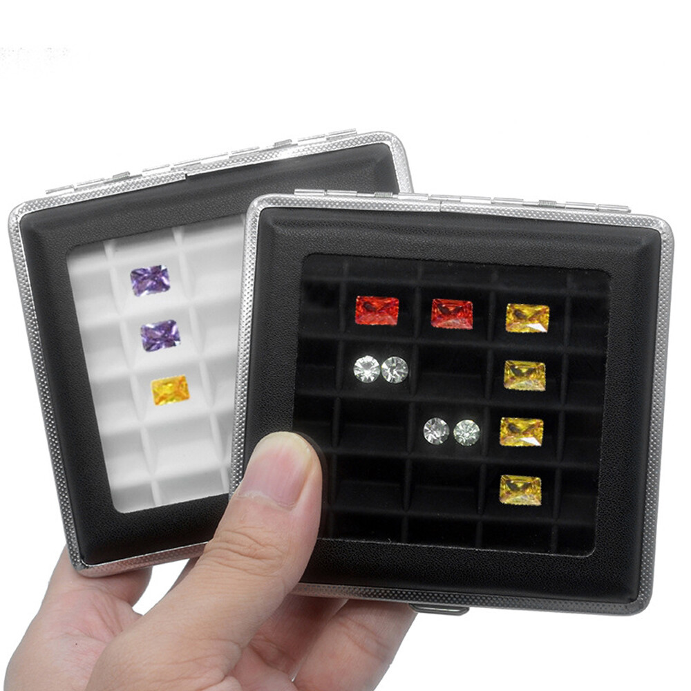 30 Grids Loose Diamond Gems Storage Box Gemstone Display Case Holder Collection