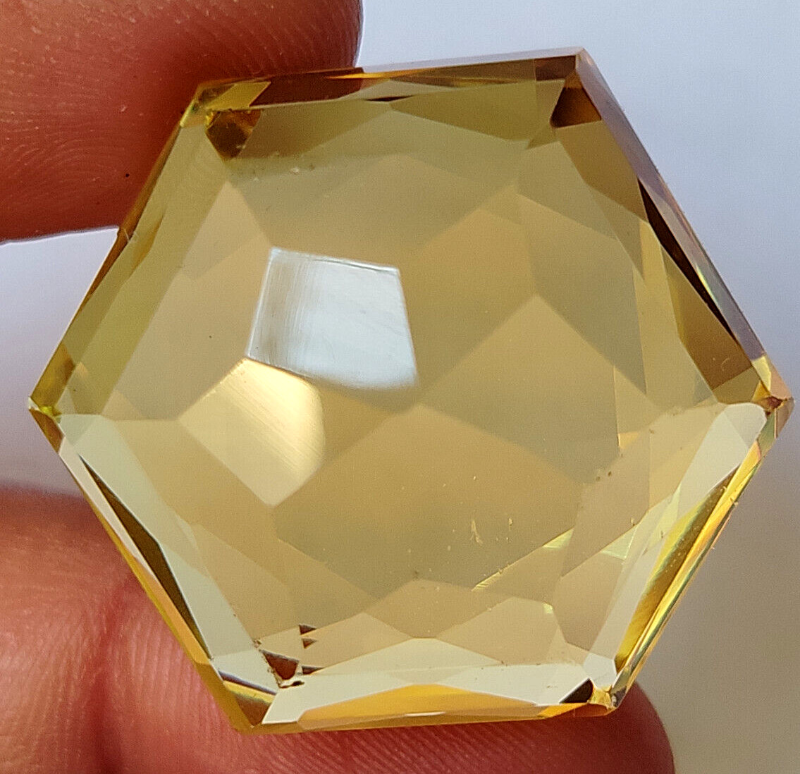 AAA+ 105 Ct. Large Yellow Topaz Hexagon Cut Loose Gemstone for Ring & Pendant