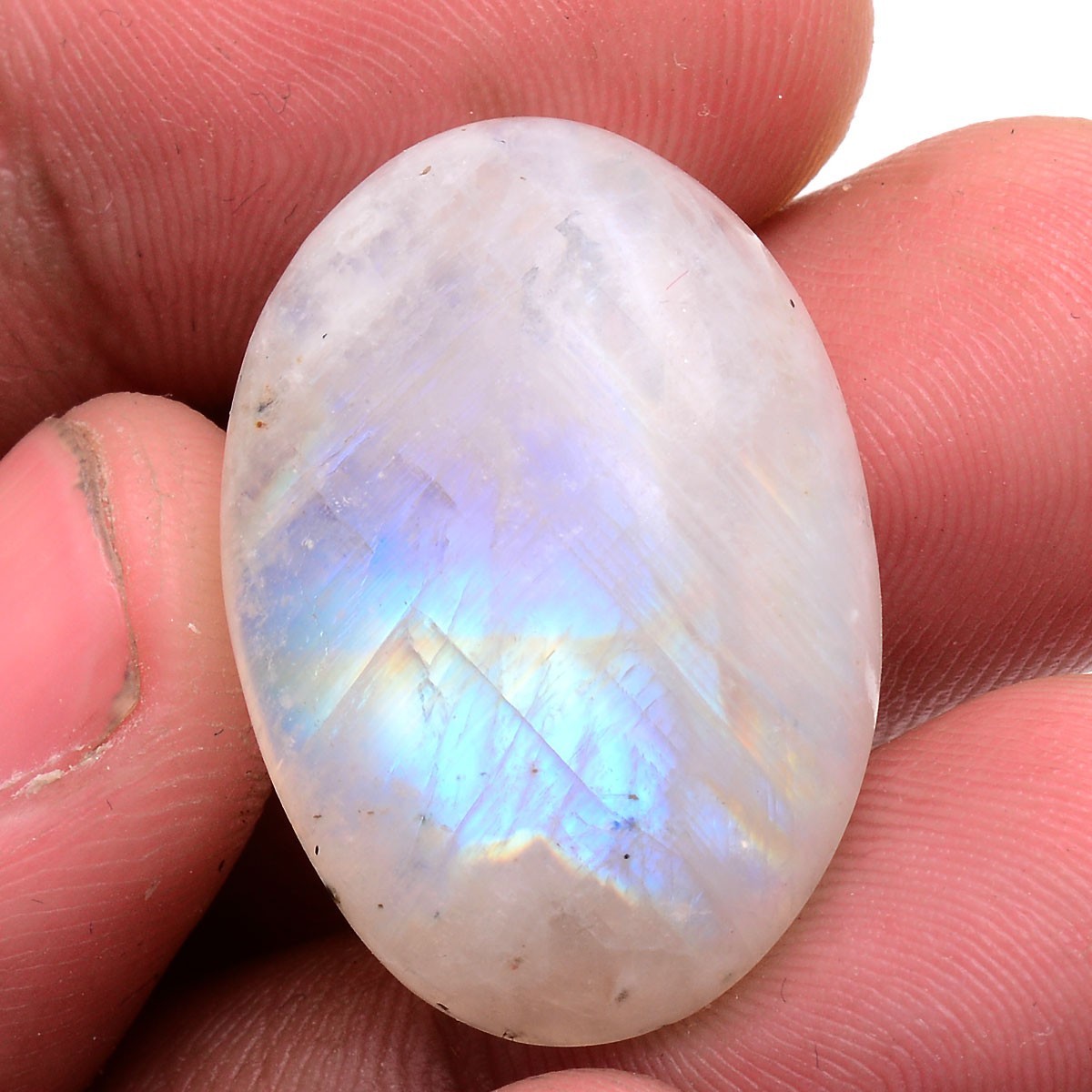 36.00 Cts Natural Rainbow Moonstone 27mmx19mm Pendant Size Cabochon Gemstone