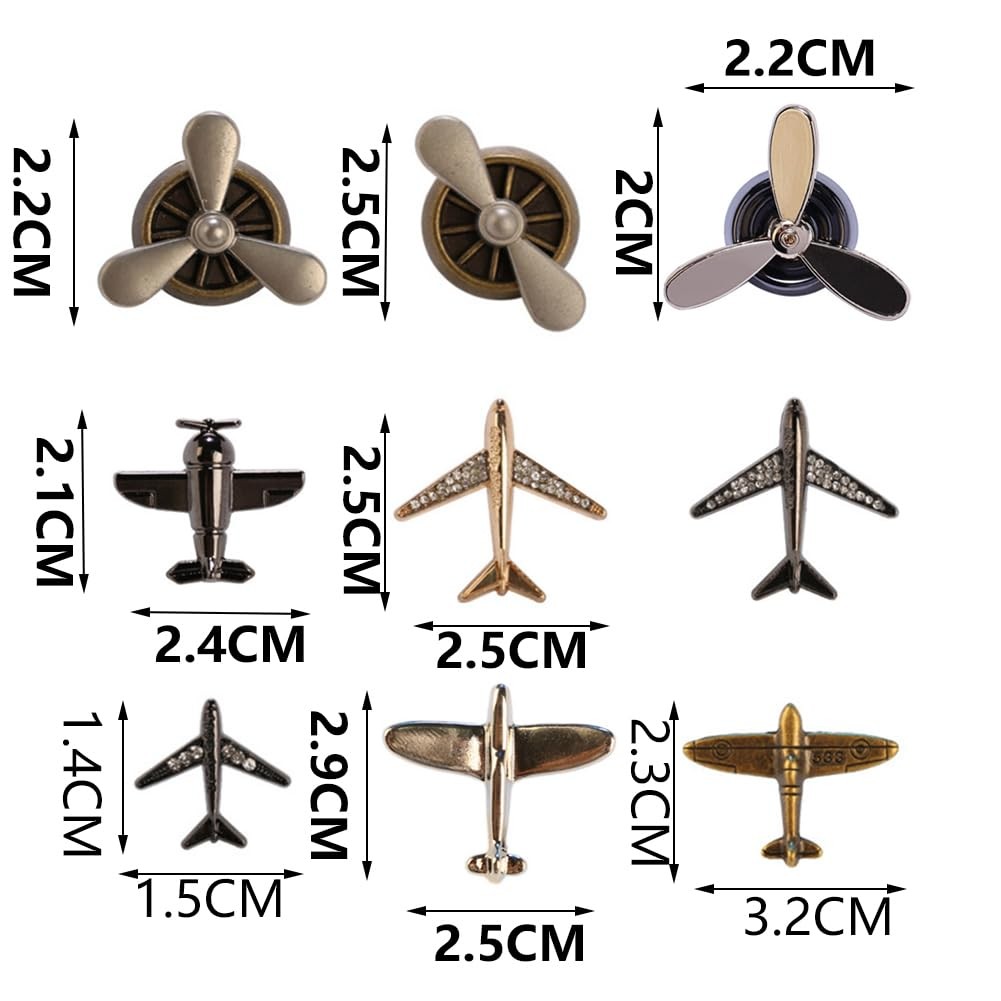 9pcs Airplane Brooch Pin for Men Propeller Aircraft Plane Flight Aviator Lape…