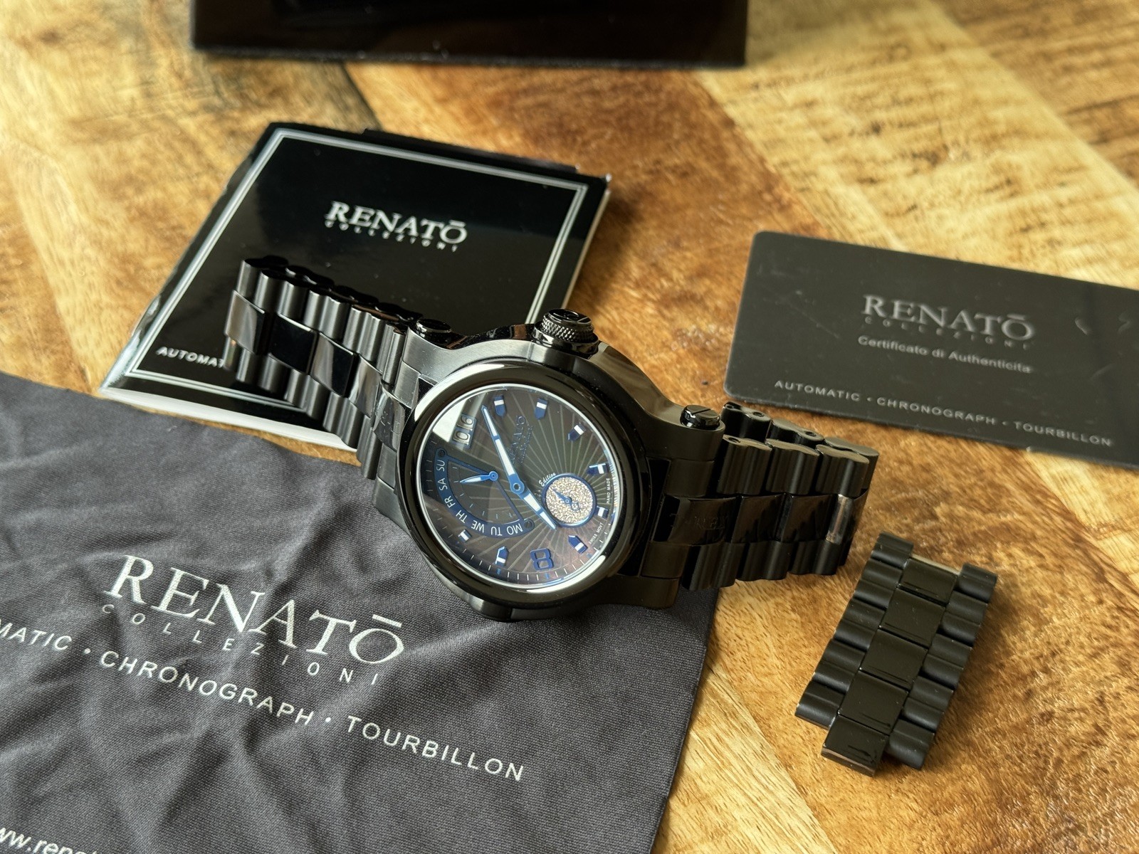 Renato T-Rex Watch Gunmetal Grey with Mother of Pearl Face And Diamonds