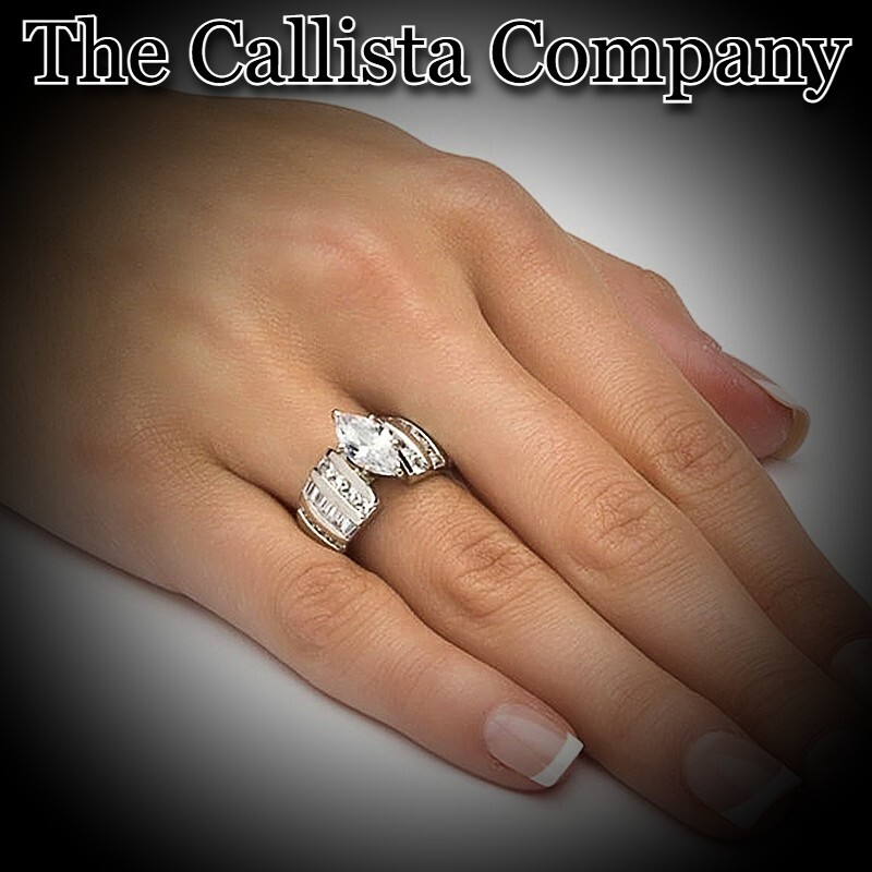 LAB-CREATED 1.62 CT MARQUISE CUT CLEAR 3A+CZ S925 STERLING SILVER RG SZ 6,7,8,9