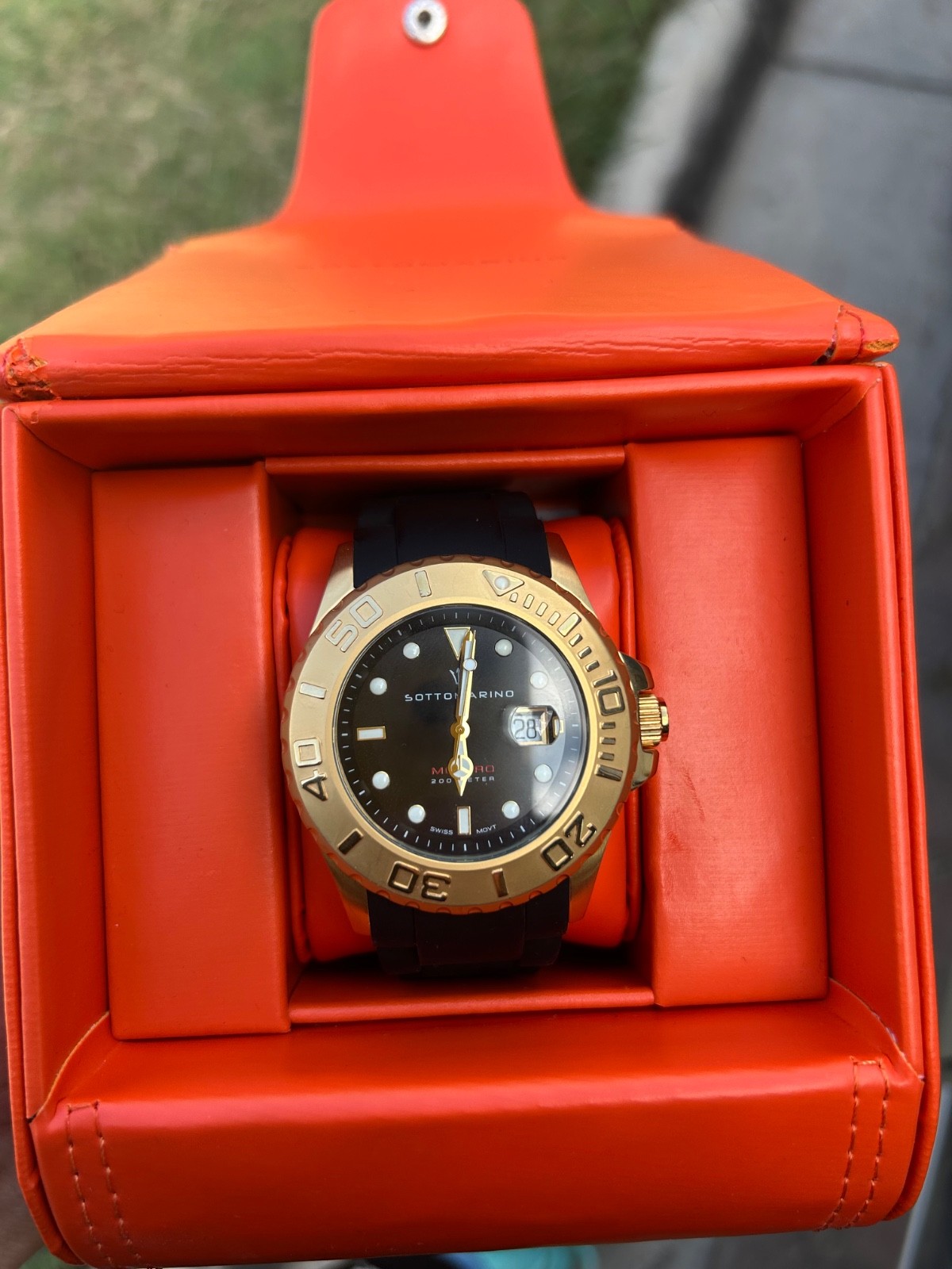 Gold and Black Sottomarino Watch in Mint condition/Fully functional w/ new bttry