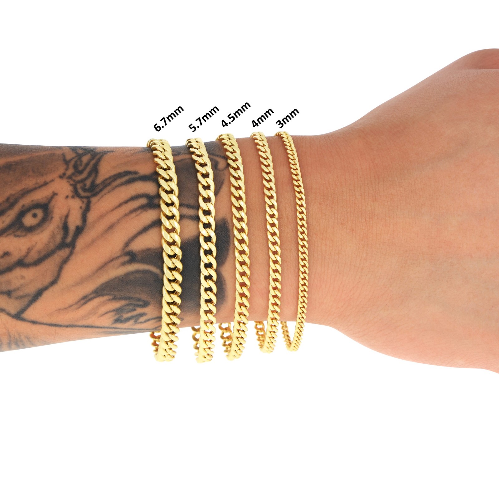 10K Real Yellow Gold 3mm-12.6mm Miami Cuban Lightweight Chain Necklace Bracelet