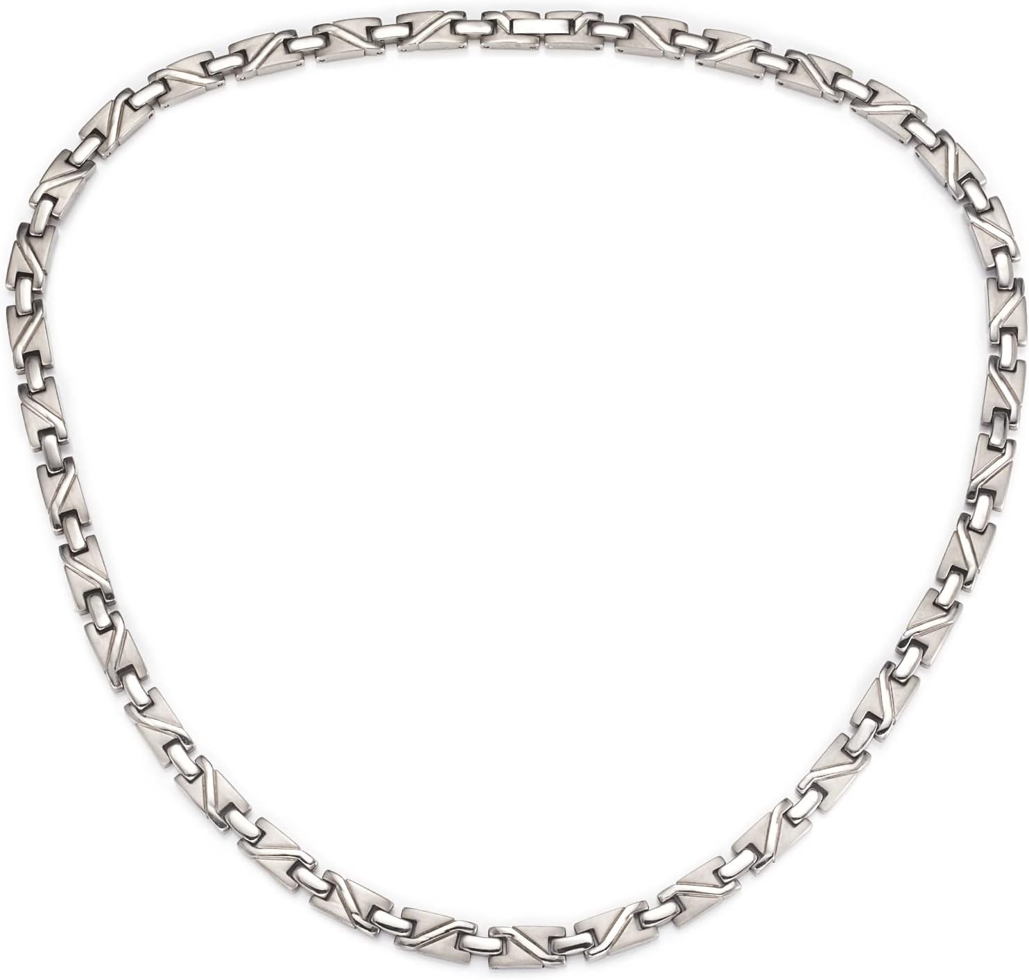 Titanium Magnetic Necklace for Men and Women, Pure Titanium Silver Necklace, 350