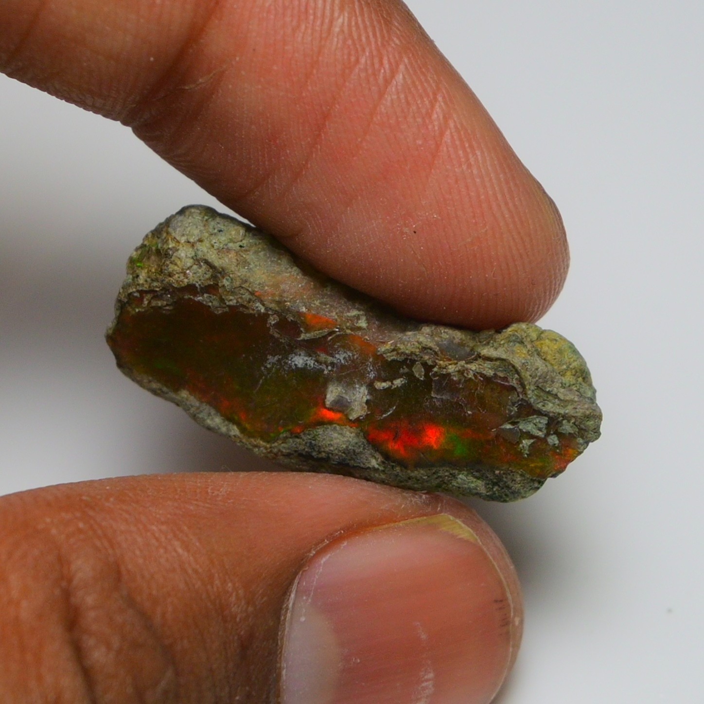 Black Opal Rough 9.45 Carats, Smoked Ethiopian Welo Opal Rough, Fire Opal Raw