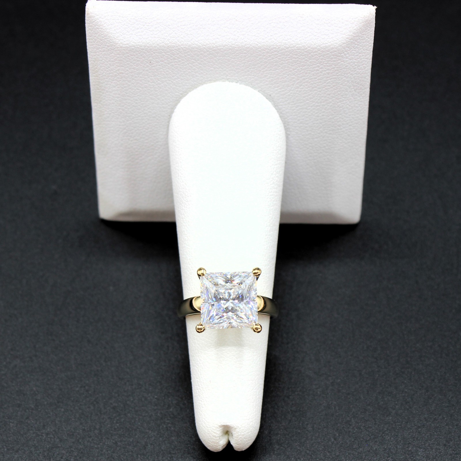 4 Carat Diamond Ring Engagement REAL 14k 6.80gm Man Made Wedding Vacation Size 5