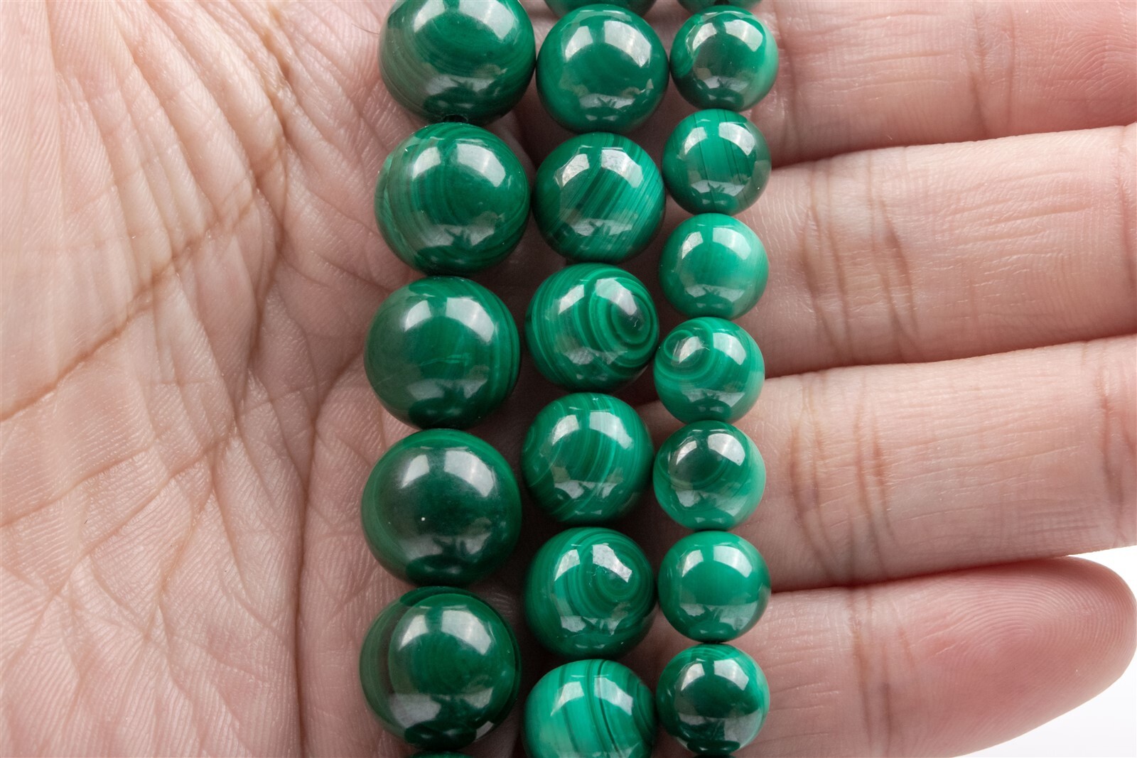 Natural Sky Eye Deep Green Malachite Beads AAA Round Loose Beads 9/10/11/12MM