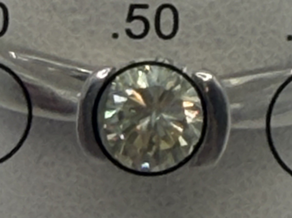 Palladium 3 Diamond Engagement Ring Sz 6.5