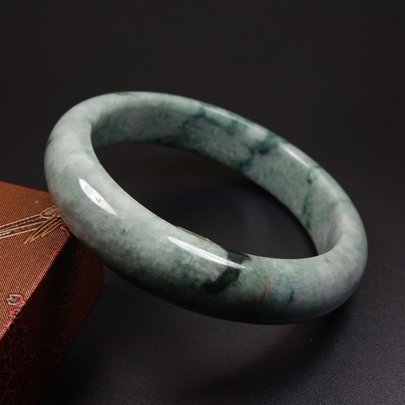 61mm Certified Grade A 100% Natural Green Jadeite Jade Bracelet Bangle Z06991