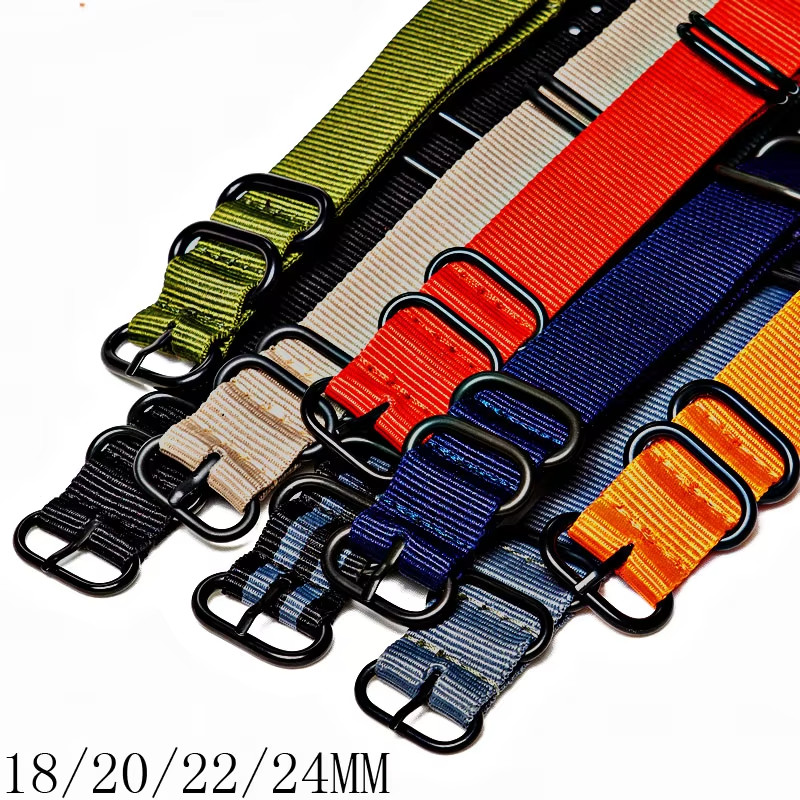 18mm 20mm 22mm Durable Military Woven Nylon Wrist Watch Band Quick Release Strap