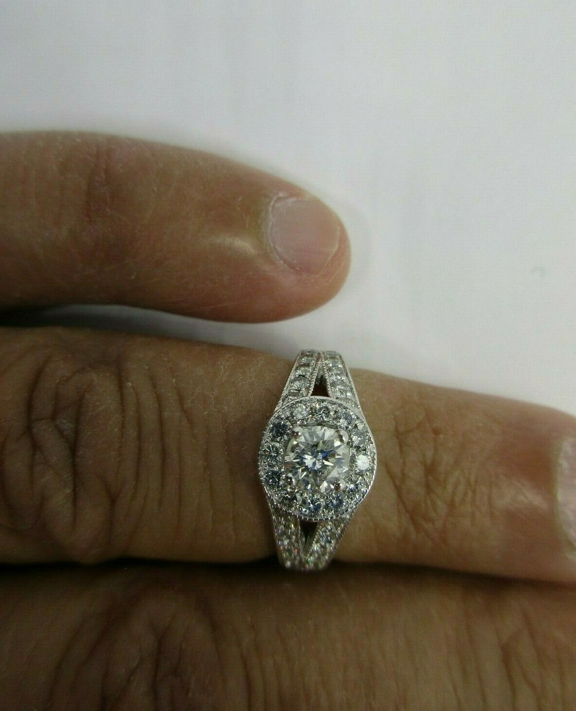 F.D 1.10 Carat 14K Gold Diamond Engagement Ring Center=.40 F-SI2 Value=$6,950