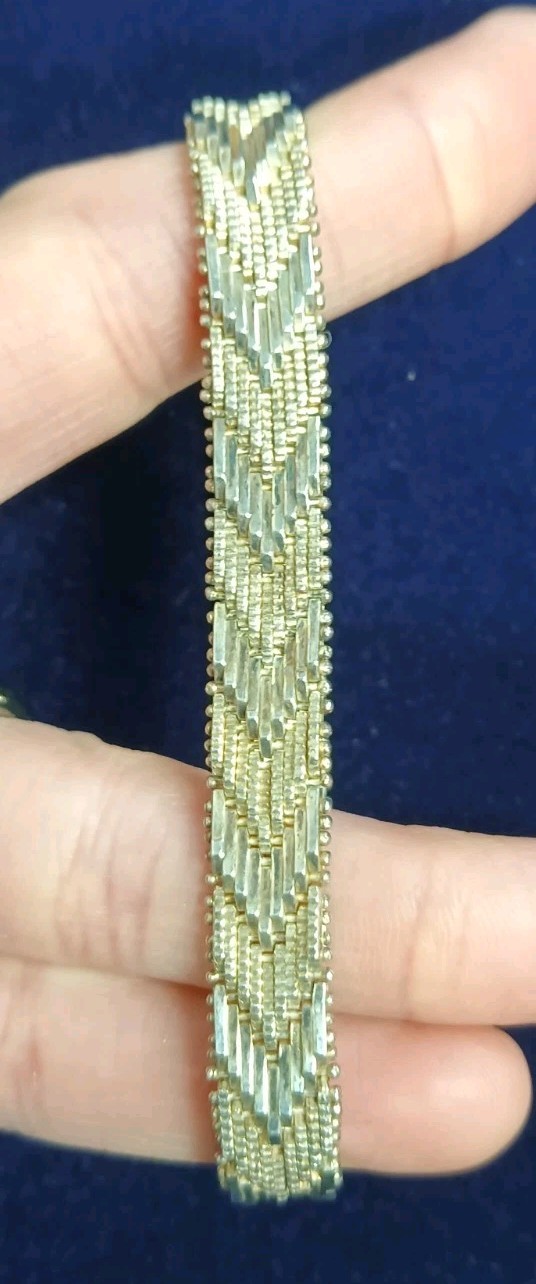 Solid 925 Sterling Silver Weave Design Bracelet With Push Lock Clasp