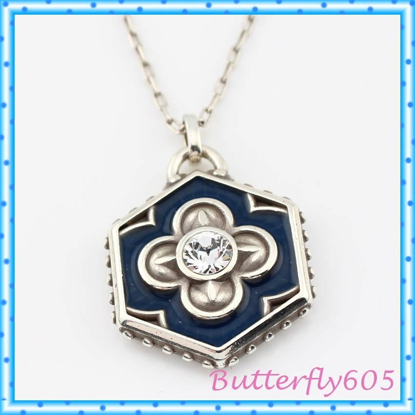 Brighton Fashionista Shine On Reversible Blue Pendant Necklace