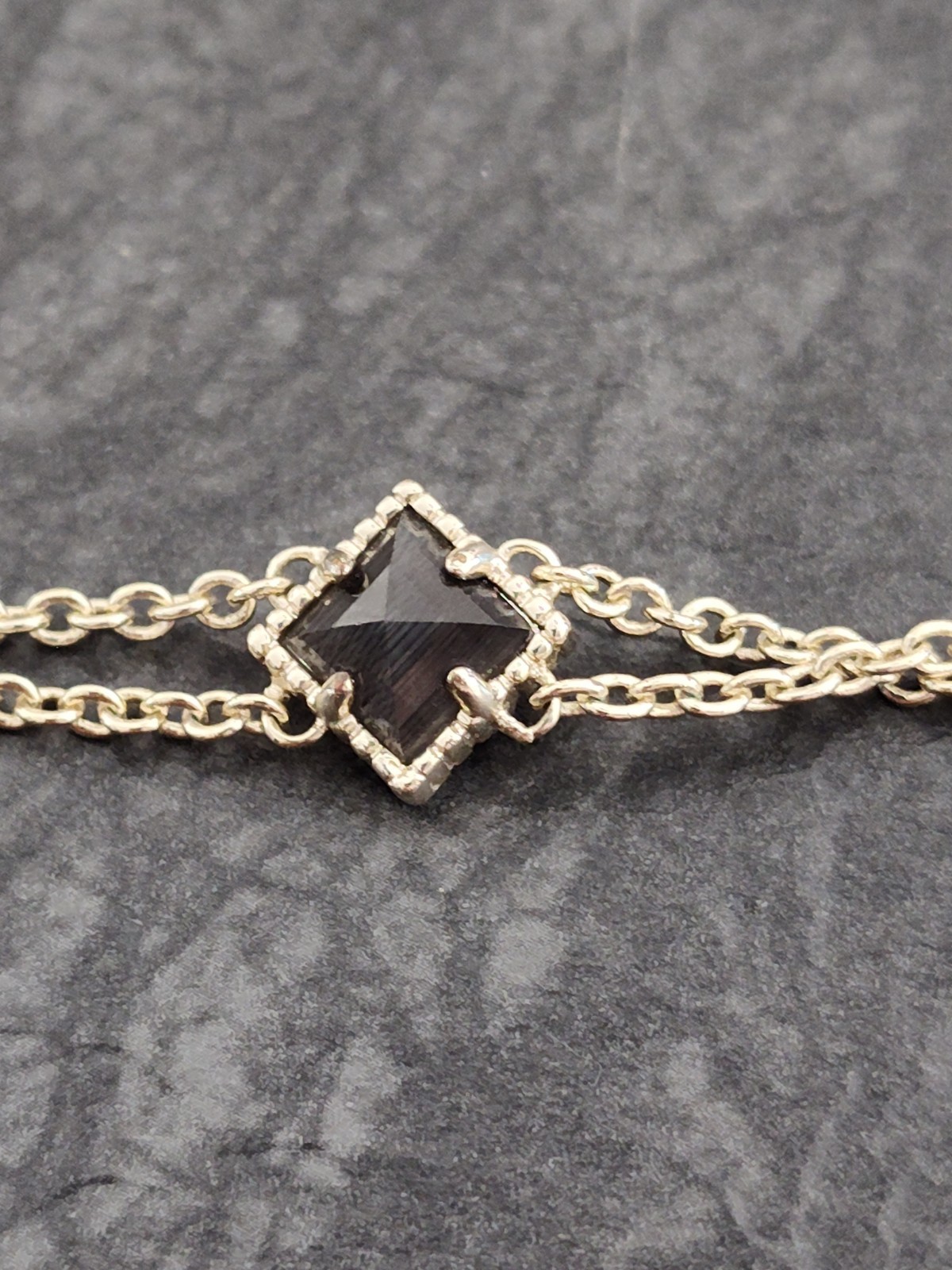 Vintage Kendra Scott Jocelyn Black & Gold Long Double Strand Station Necklace