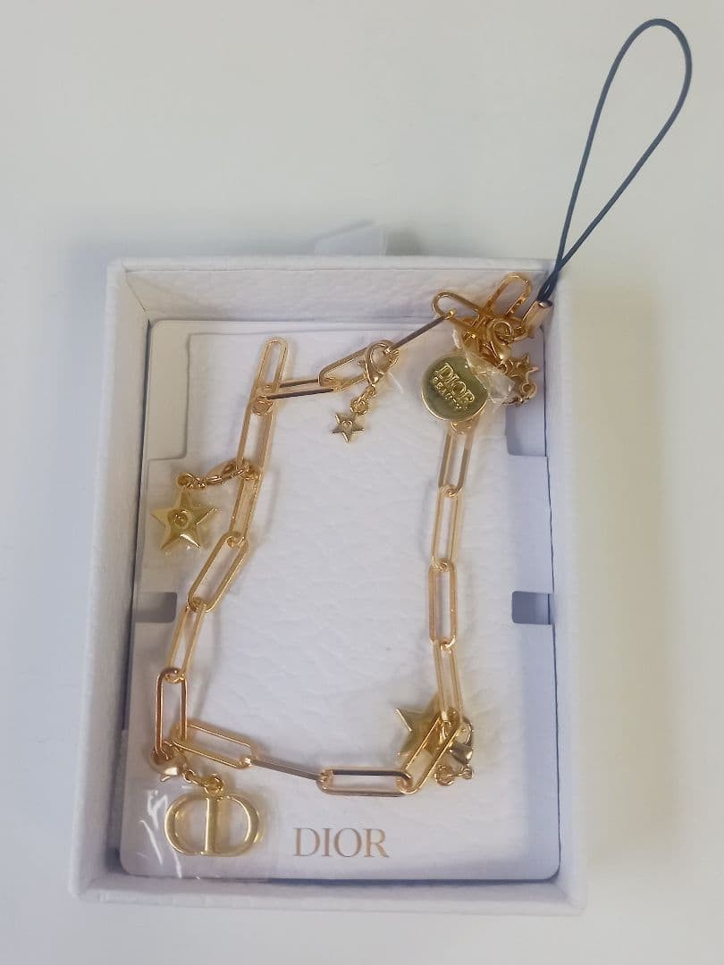 Brand New Dior Beauty Gift-With-Purchase Gold Tone Star & CD Logo Phone Charm