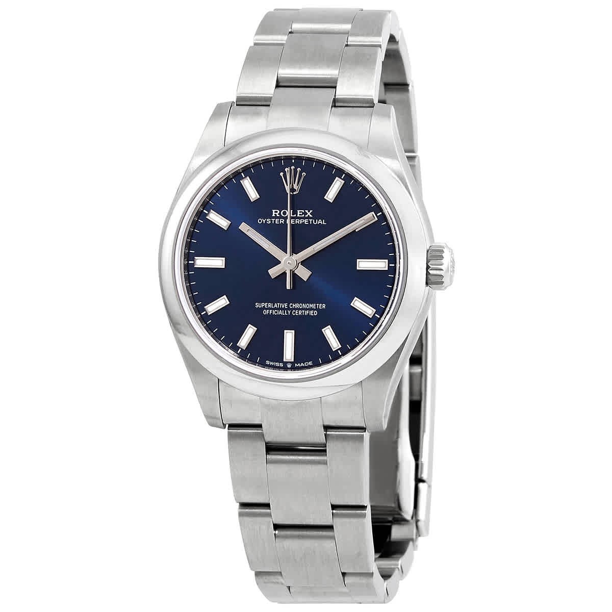 Rolex Oyster Perpetual 31 Automatic Chronometer Blue Dial Ladies Watch