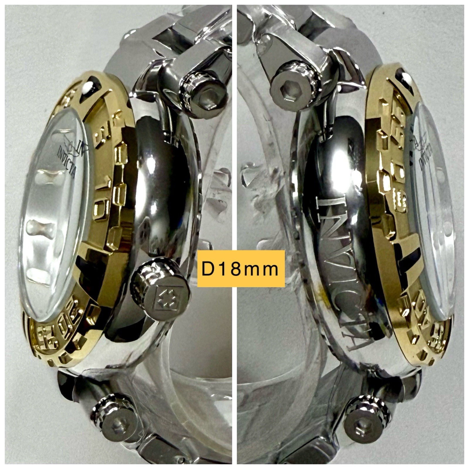 47mm Auto GHOST| Goldtone Bezel | Silvertn Bracelet Subaqua Noma I Invicta Watch
