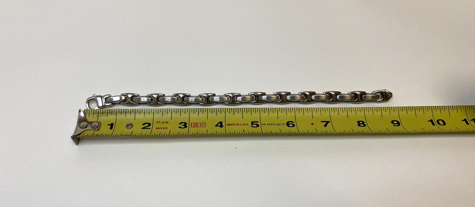 Stainless Steel Chunky Box Link Bracelet 9 In.
