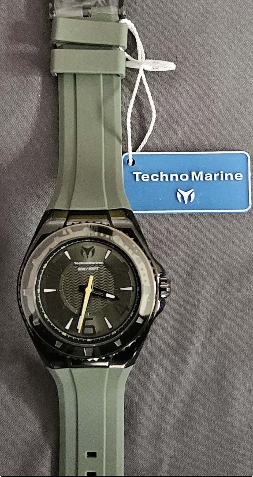 Brand New TechnoMarine Lusso Mare Men’s Watch 44mm Olive Green Black TM-225025
