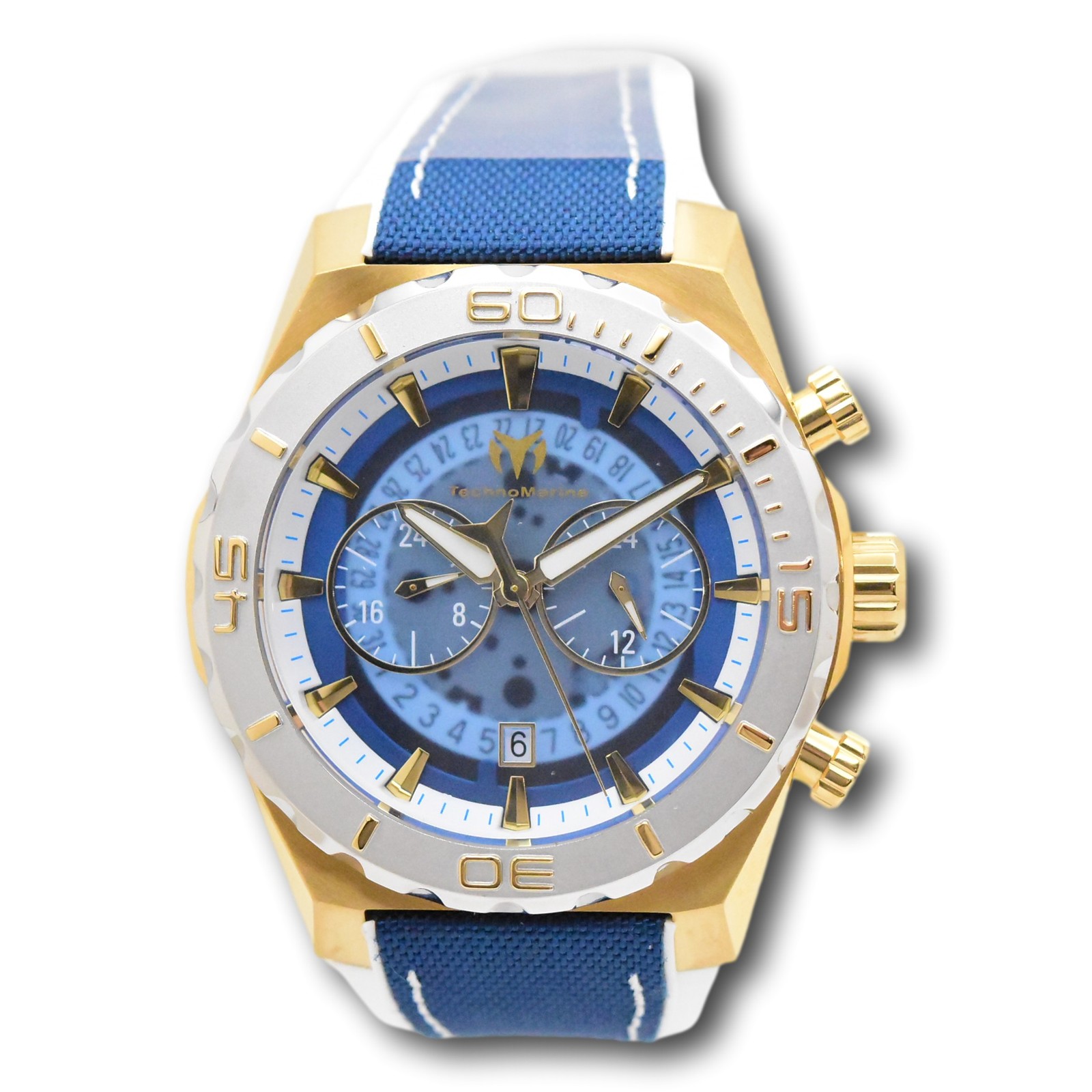 TechnoMarine Reef Shark Men’s Dual Time Dials Anatomic Quartz Watch TM-519007