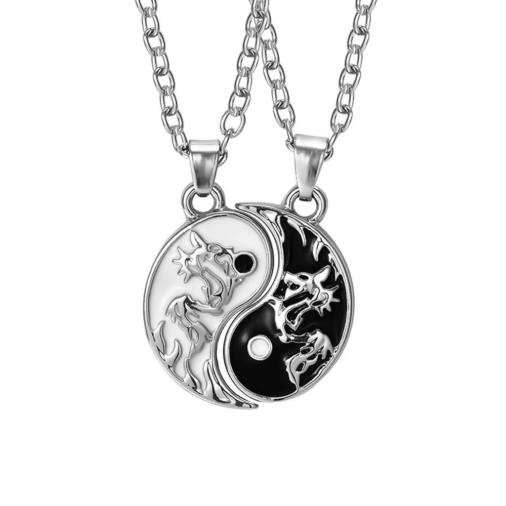 Stainless Steel I Love You Heart His Her Couple Pendant Necklace