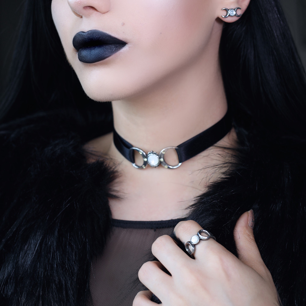 Triple Goddess Occult Ring Wiccan Maiden Mother Crone Magick Alchemy Gothic R219