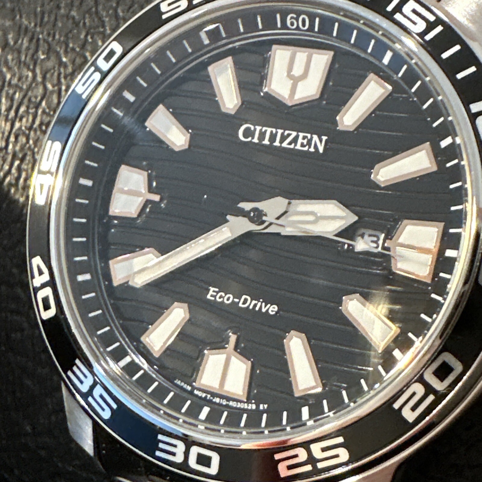 Citizen Eco-Drive Dual Tone AW1706-52E Black Dial Date Display Men’s Watch