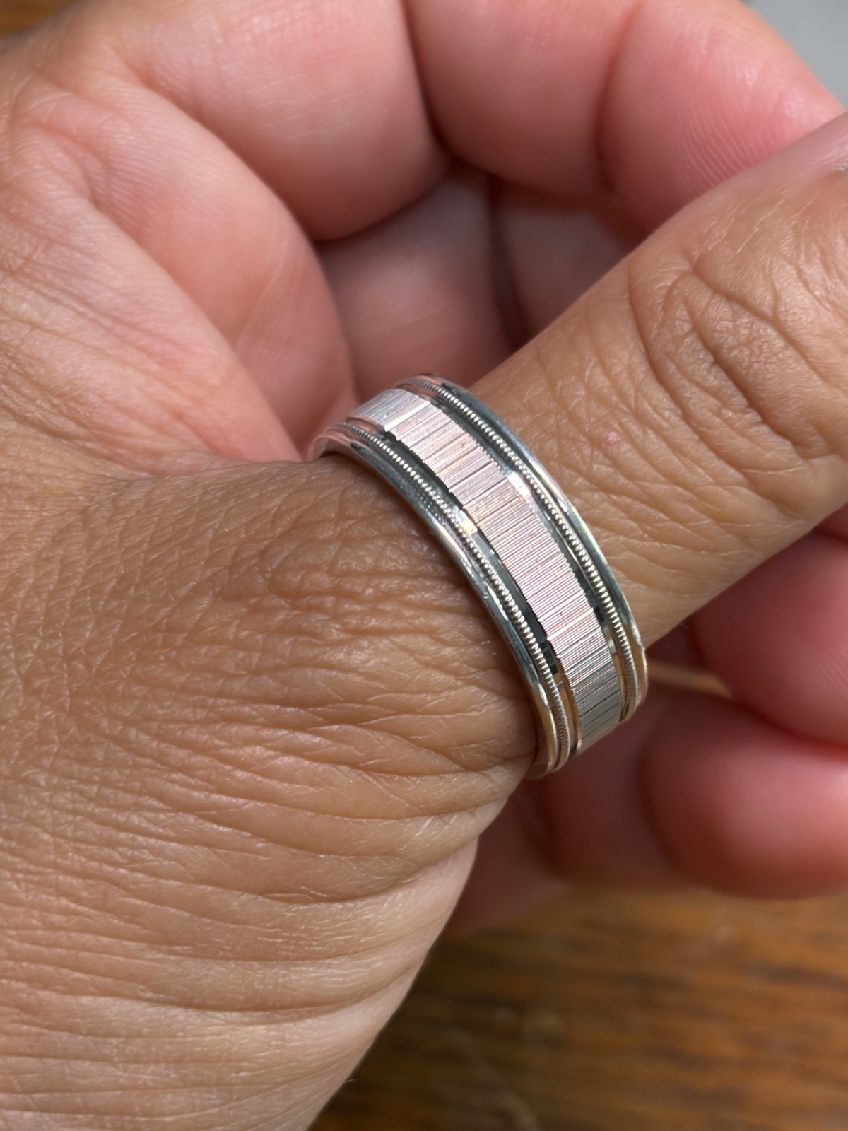 935 argentium silver Satin Finished Band 7mm Size 10