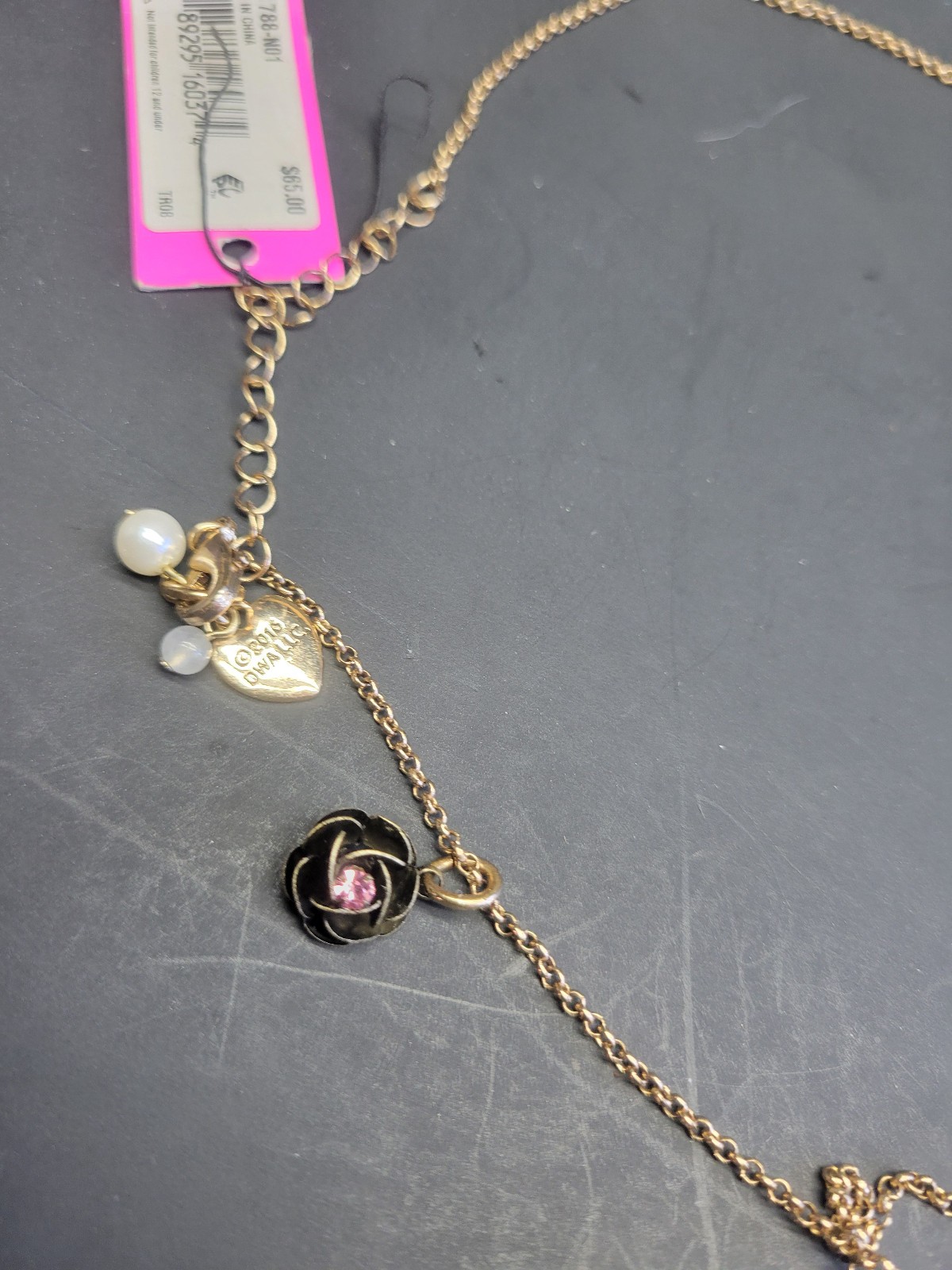 Betsey Johnson Metallic Xox Trolls Cupcake Pendant ** SEE DETAILS & PICS !! **