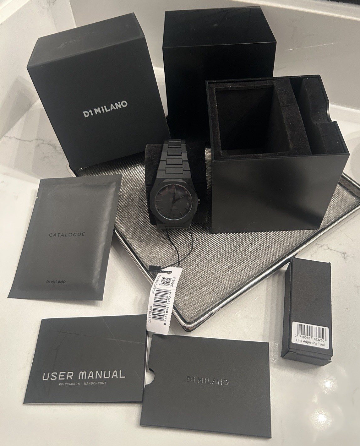 D1 MILANO Polycarbonate Men’s Watch PCBJ10 Shadow All Black 40.5 mm NEW