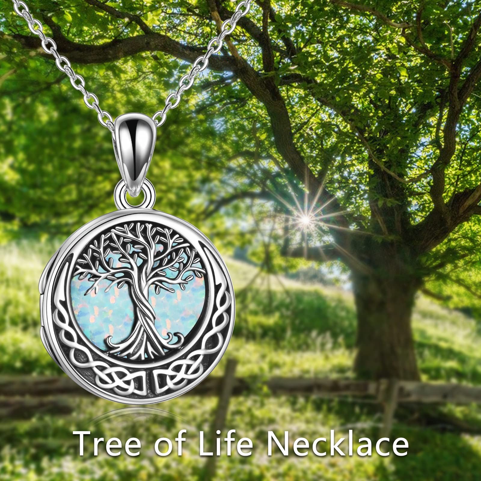 Tree of Life Locket Necklace Gift 925 Sterling Silver Locket Necklace That Ho…