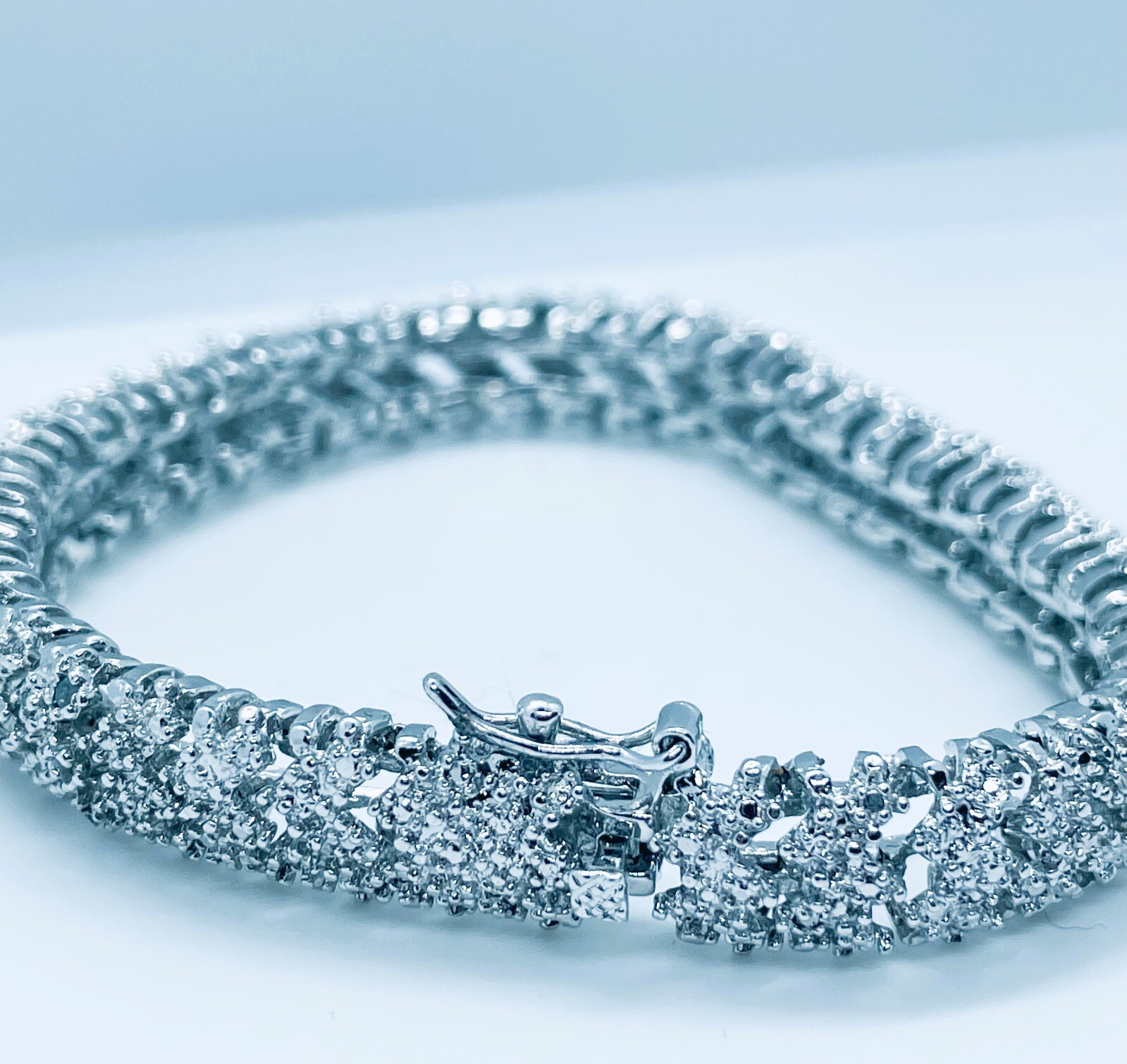 Finesque Silver Overlay 1ct TDW Diamond Bracelet Finesque