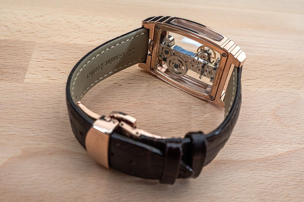 Mens Bridge Manual Mechanical Watch – Rose Gold Brown Leather Diasteria 1688