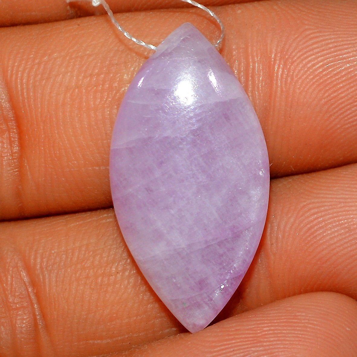25 Cts Natural Pink Kunzite Cabochon Side Drill Loose Gemstone 29×14 mm #L224