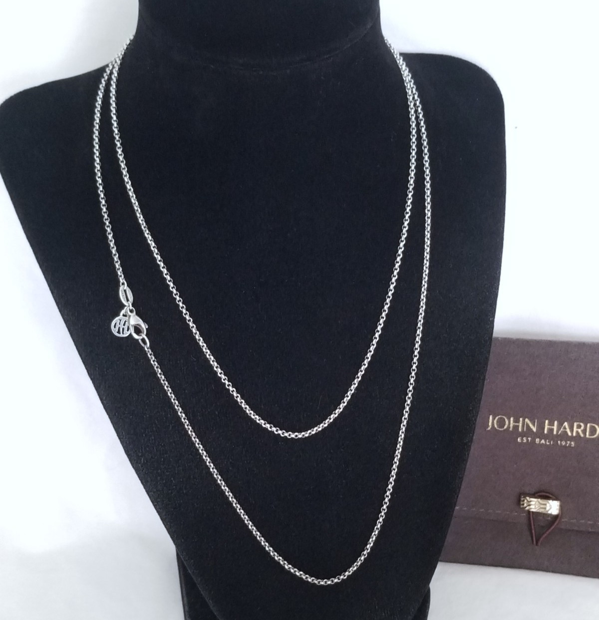JOHN HARDY – Sterling Silver Rolo Chain Link Necklace – 36″ length – Stunning!