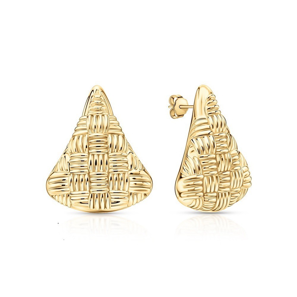 925 Sterling Silver Texture Triangle Stud Earrings |Geometric Minimalist Jewelry