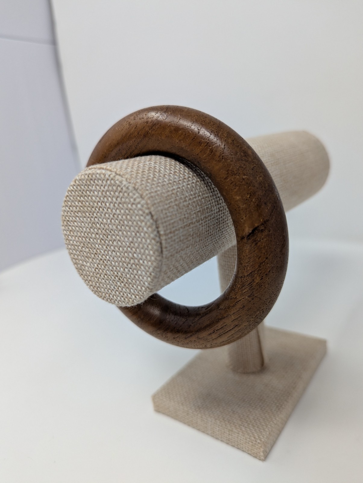 Vintage Carved Wood Bangle Bracelet Natural Wood Grain Boho Jewelry