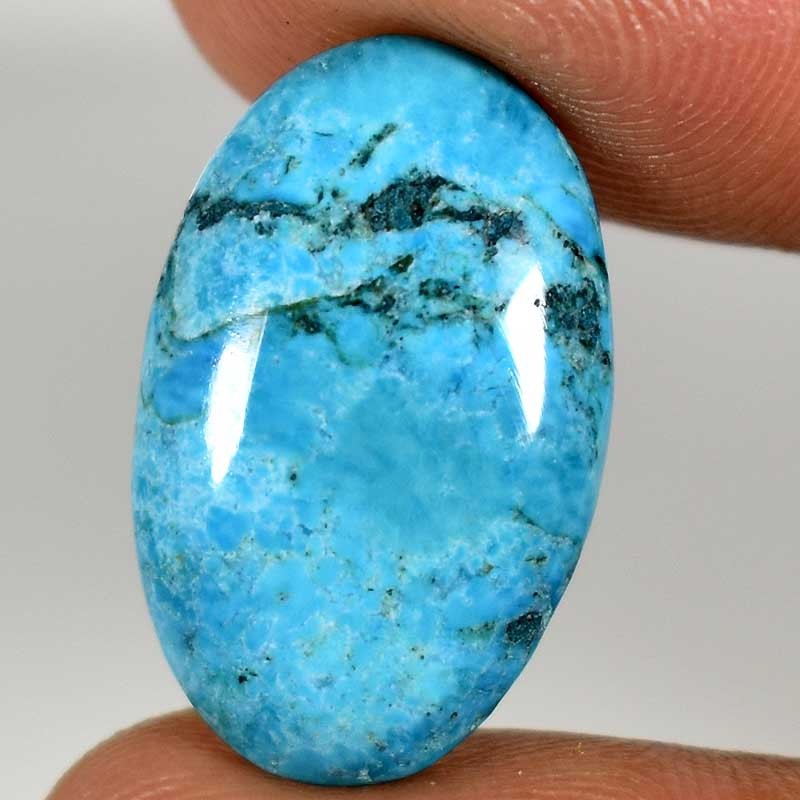 Natural Blue Turquoise Oval Cabochon Gemstone 10.00Cts. 14mm. 20mm. 05mm.