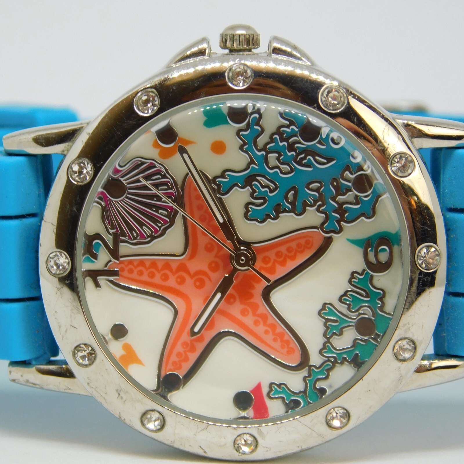 Accutime Watch Corp. Sea Theme Quartz Analog Women’s Watch New Battery