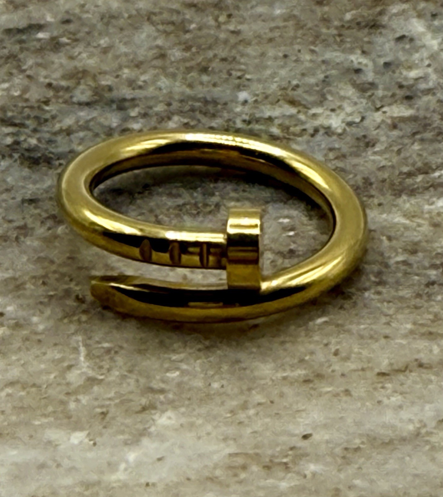 Gold Tone Twisted Nail Ring Size 8 – 4.7g Fashion Wrap Band – NWOT